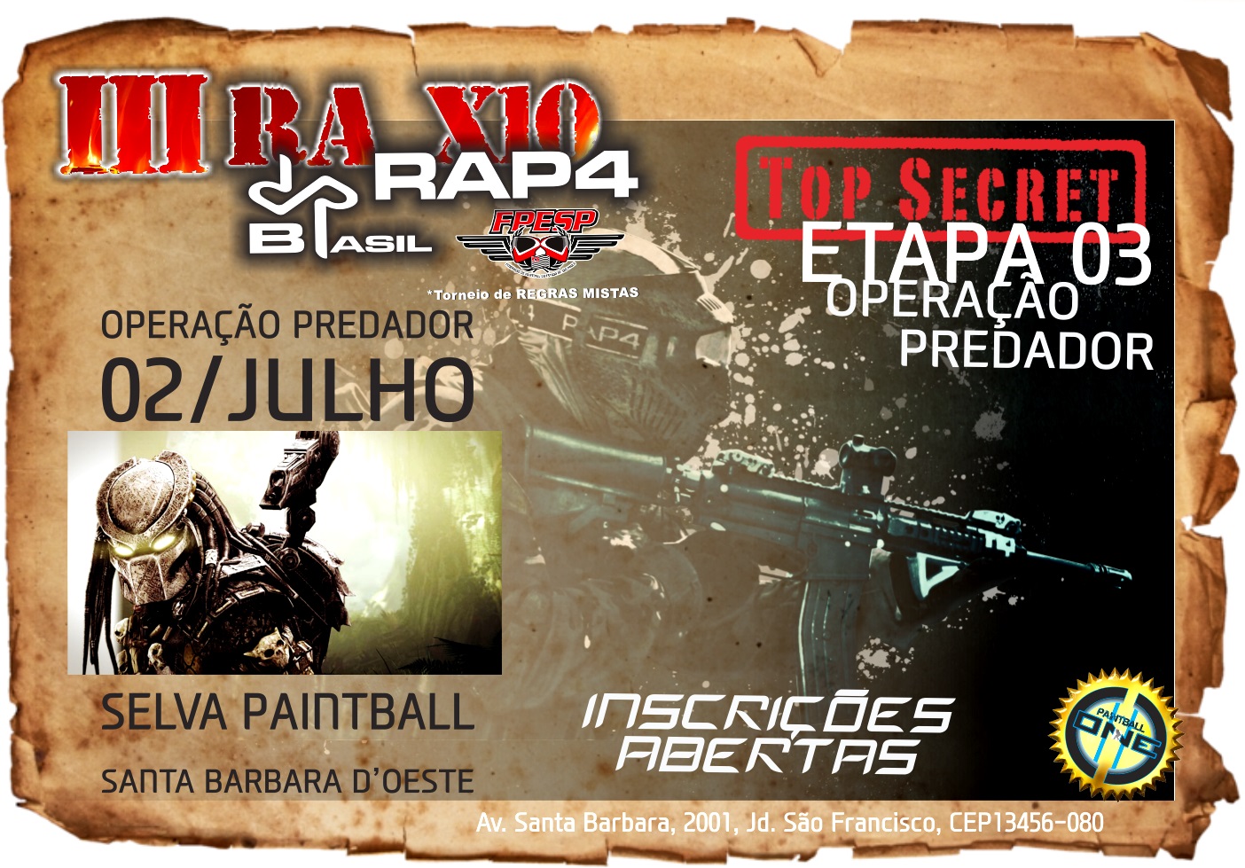 III RAX10 RAP4 FPESP 2017 ETAPA 03 OPERAÇÃO PREDADOR